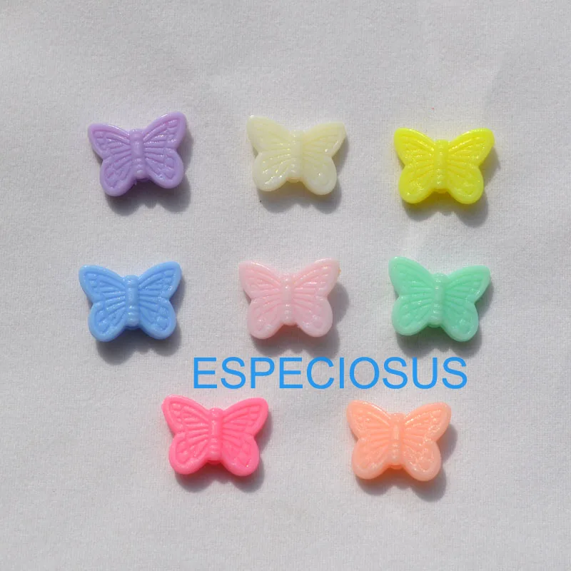 

100 pcs DIY Earring Accessory Mix Color Acrylic Beads Children Making Department 15*11MM Cartoon Butterfly jewelry Findings