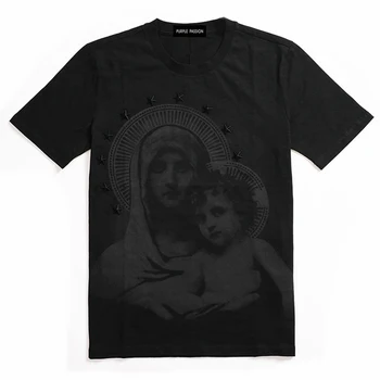 

Men's fashion short-sleeved figures with loose star print t-shirts