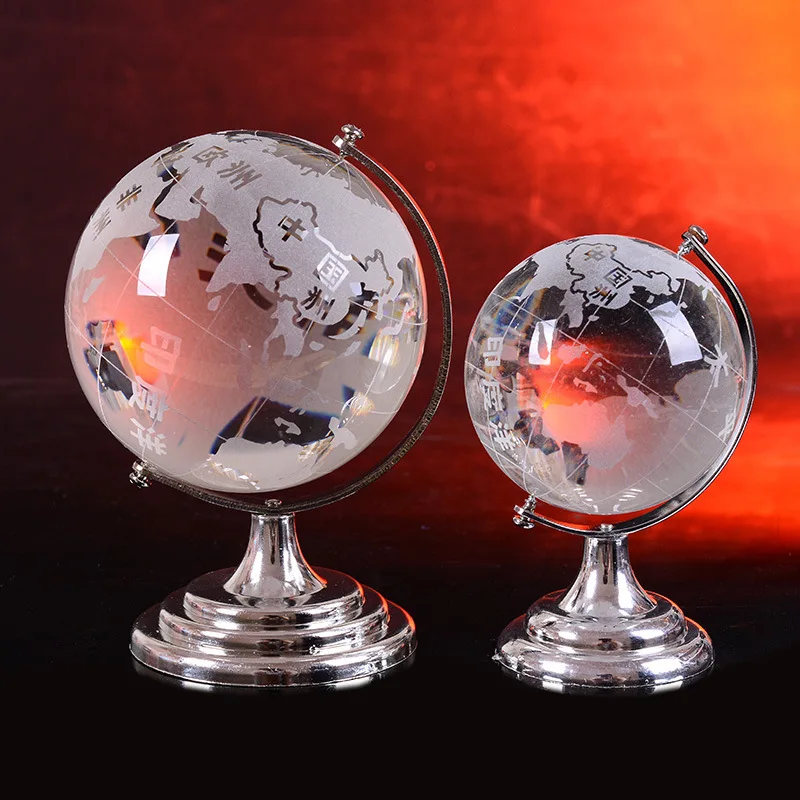 Crystal Ball Globe Model Statue World Globe Earth Map Geography