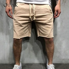 OEAK 3XL повседневные однотонные шорты летние мужские шорты со шнурок длиной до колена свободные мужские шорты для тренировок