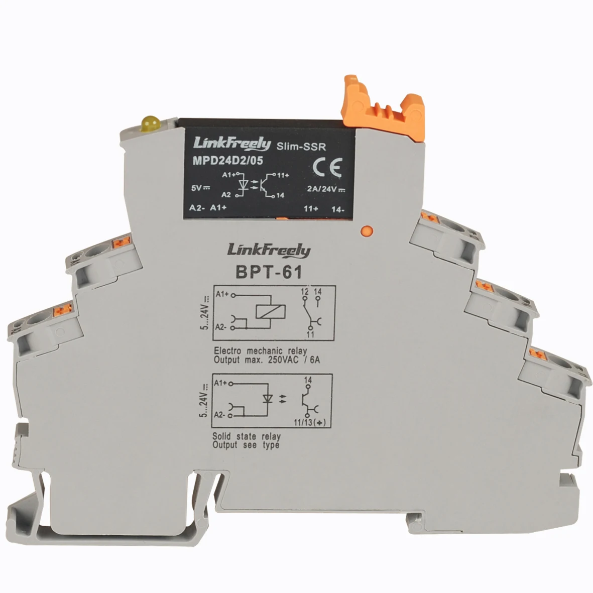 5 шт. MPD24D2/05BPT DC твердотельное реле 5VDC вход 24VDC 2A выход плагин тонкий din-рейку напряжение релейный модуль модульный SSR