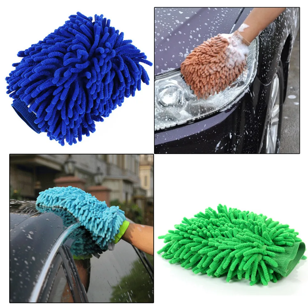 Car Wash Gloves New Easy Microfiber Car Kitchen Household Wash Washing Cleaning Glove Cleaning Tool BU-Bauty 