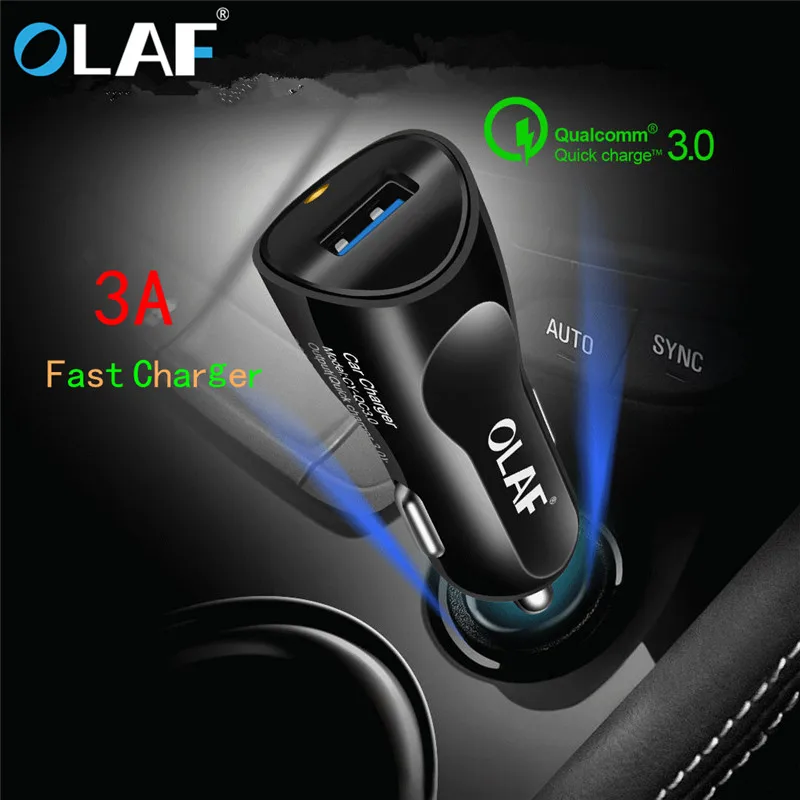 

Car Charger 3A Quick Charge 3.0 USB Charger,OLAF Mobile Phone Charger For iPhone X Samsung S9 Xiaomi Fast Auto Charge Adapter