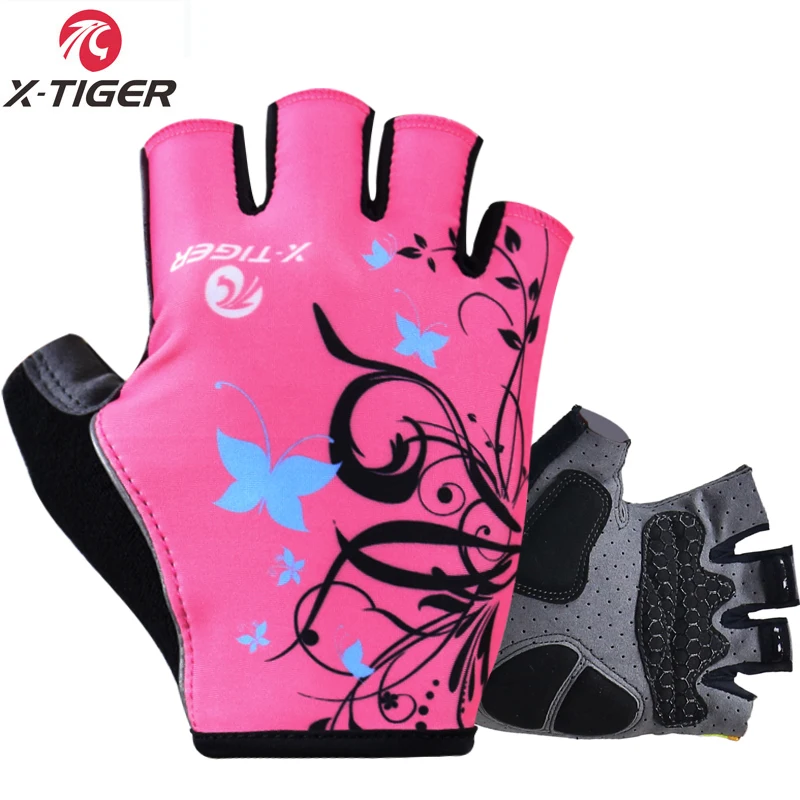 JAUNTY Guantes de ciclismo para mujer, guantes de bicicleta de medio dedo  acolchados de gel para mujer, guantes de bicicleta para mujer