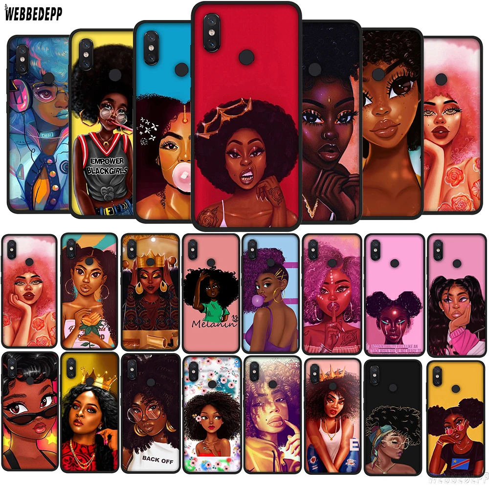 

WEBBEDEPP Art Afro Girls Black Women TPU Cover for Xiaomi Redmi 5A 6A S2 5 Plus for Redmi Note 5 6 7 Pro Soft Case