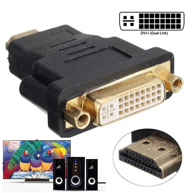 New DVI 24+5 Male to HDMI Female Converter HDMI 19Pin Male To DVI 24+5