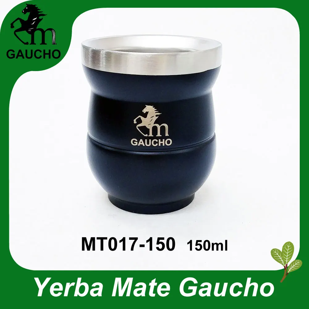 

1PCS/lot Delicate Yerba Mate Gourds Stainless Steel Yerba Mate Calabash Double Wall Heat Insulated Easy Hold Hot sale MT017-150