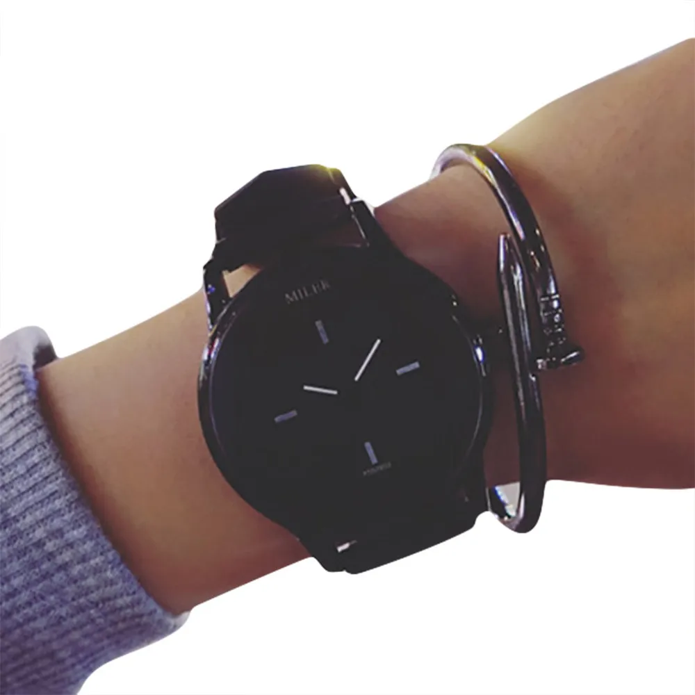Новая мода для мужчин для женщин для любовников кварцевые аналоговые повседневные наручные нежные часы Роскошные деловые часы reloj mujer F85 - Цвет: Black