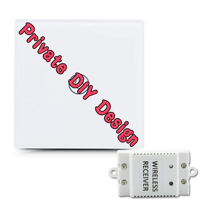 

Saful Wireless 1 Gang 1 Way Wireless Touch Switch Crystal Glass Switch DIY design Picture Remote Control switch For Smart Home