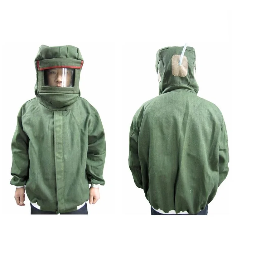 

sand blasting clothes with sandblast mask