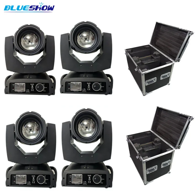

no tax custom by sea 4 lights with 2 case, Beam 230W Osram 7R LED Moving Head Light big Touch screen DJ stage Disco Lighting