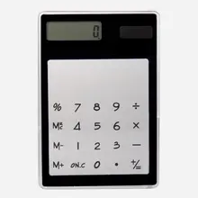 CAA-Desk Solar Transparent Touch Calculator Black 8 figures