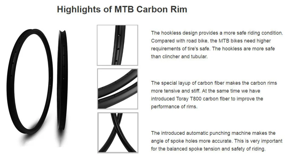 Clearance 29er Plus MTB Carbon Rim Hookless Tubeless Ready For XC Cross Country Mountain Bike 520g Only 8