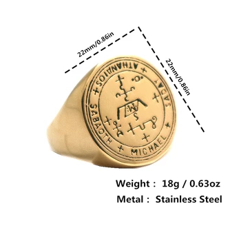 

Mens Boys Archangel Michael Protection Amulet 316L Stainless Steel Ring