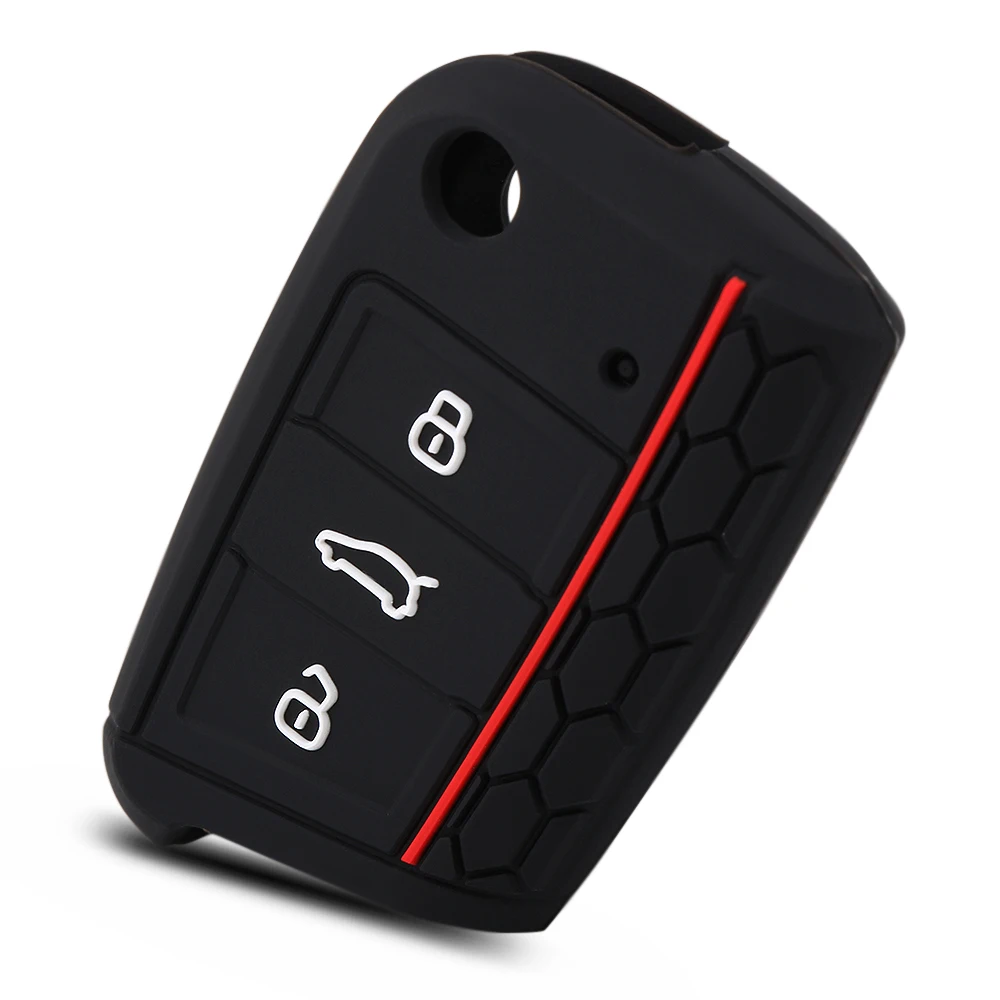 

VCiiC 3 Button Silicone Key Fob Cover Case For VW Polo 2016 Golf 7 MK7 For Skoda Octavia Combi A7 For SEAT Leon Ibiza CUPTRA