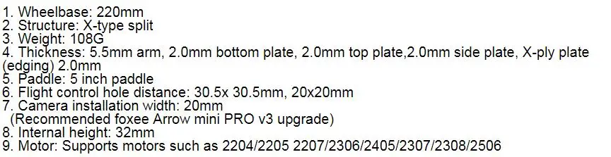 Стрейч Strech X5 220 мм Фристайл FPV рамка 5,5 мм Arm гоночный Квадрокоптер Рама Комплект для X5 Johnny 220 мм FPV 5 дюймов Опора 22XX мотор