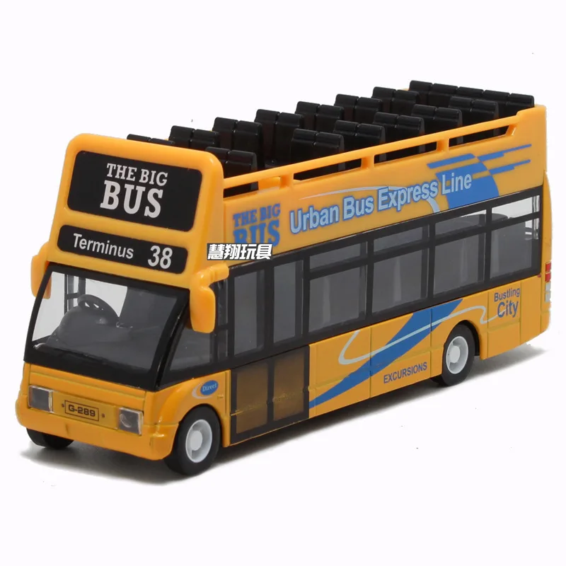 Alloy Car Model City Sightseeing Bus Model Toy Urban Bus Express Line