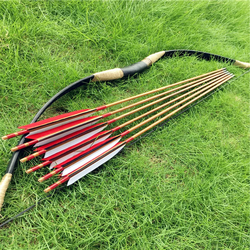 Ładny zestaw chiny tradycyjny Longbow 20-60LBS + 6 strzałek łucznictwo polowanie Ładny zestaw chiny tradycyjny Longbow 20-60LBS + 6 strzałek łucznictwo polowanie