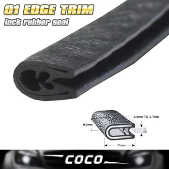 

01# 472" 1200cm Black Pillar durable EDGE TRIM Seal Strip Protector Interior & Exterior Camper Van With metal Car PVC Rubber