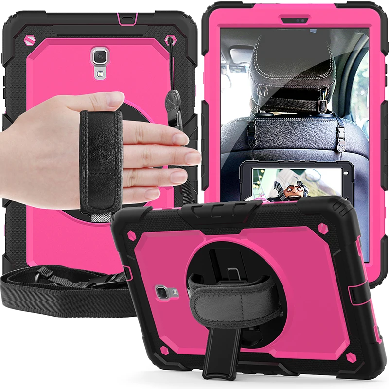 

Shockproof Silicone Hybrid Case with Shoulder and Wrist Strap Pencil Slot for Samsung Galaxy Tab A 10.5 2018 SM-T590 T595+Pen