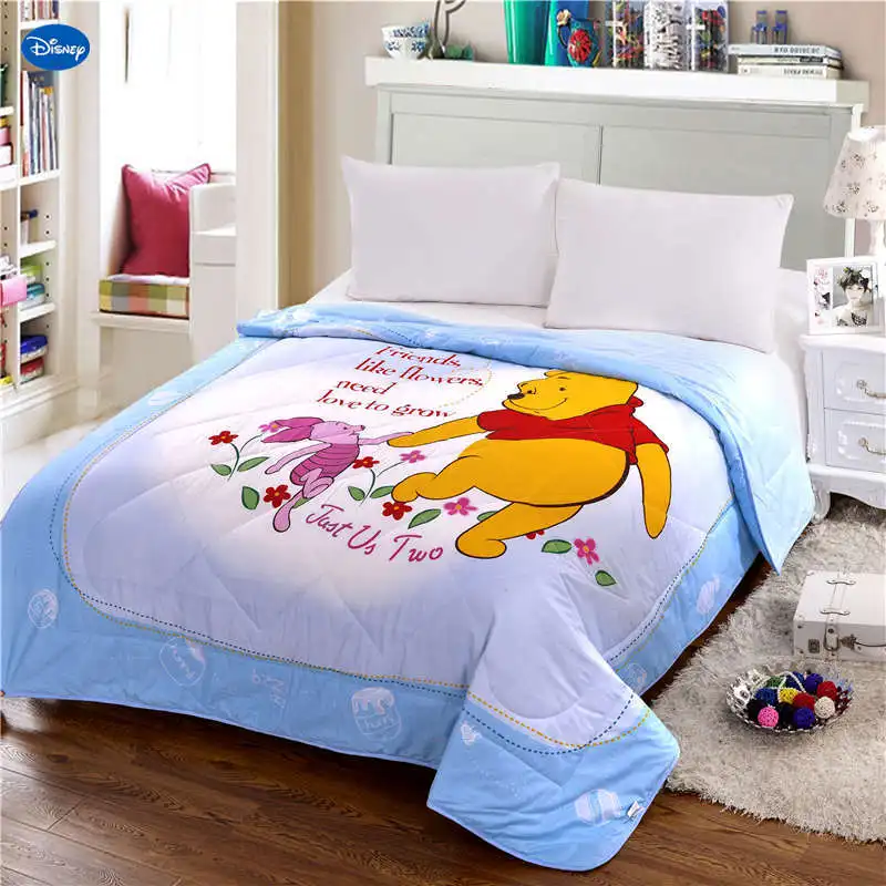 

Disney Winnie the Pooh Quilts Summer Comforter Bedding Cotton Fabric Babies Kids Child Bed Cover Coverlet Cartoon Bedroom Decor