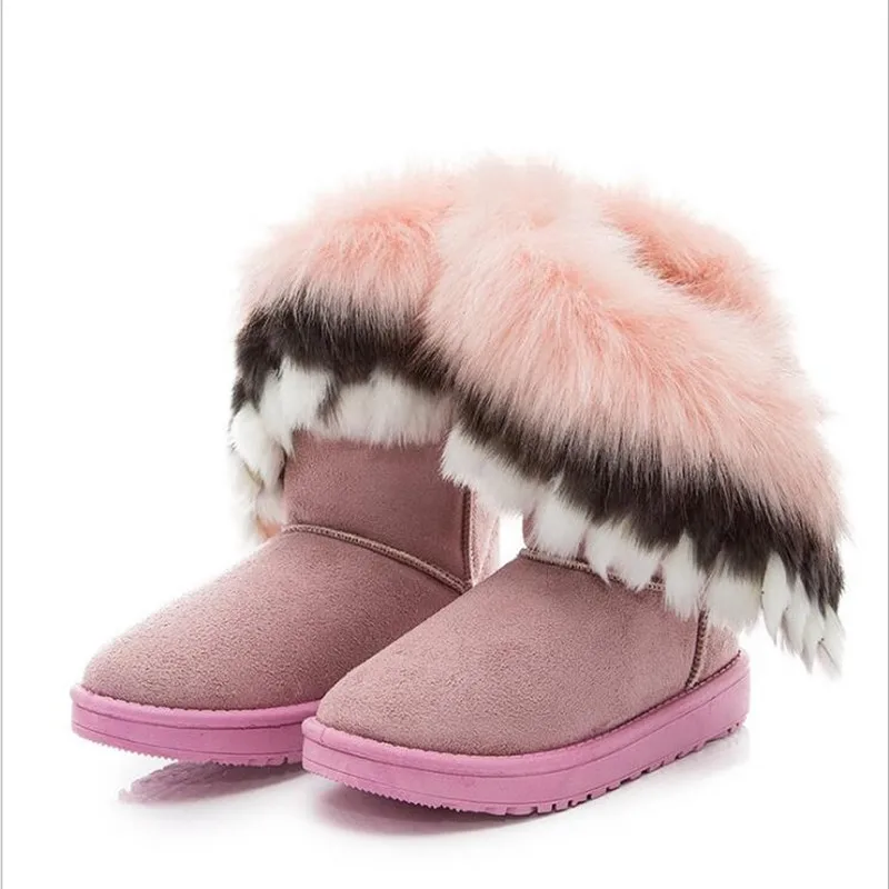 

VIXLEO Women Snow Boots Plus Size Faux Fur Winter Ankle Boots Sewing Flats Female Comfort Footwear Platform Shoes Drop Shipping