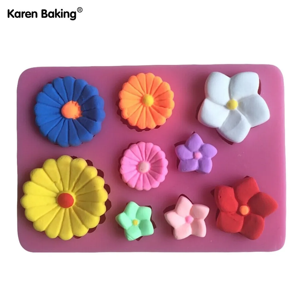 Beautiful Flower Shaped 3D Silicone Cake Fondant Mold Decoration Tools Soap Candle Moulds | Дом и сад