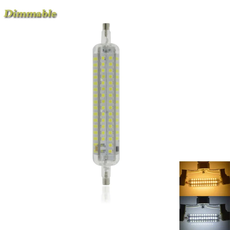 Светодиодный R7S затемнения силиконовый AC 220V лампа 2835 SMD 12/30 Вт горизонтальные