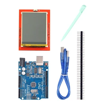 

UNO R3 UNO R3 MEGA328P Development Board + 2.4 Inch TFT Touch LCD Screen Module Display Screen for DIY Starter Kit