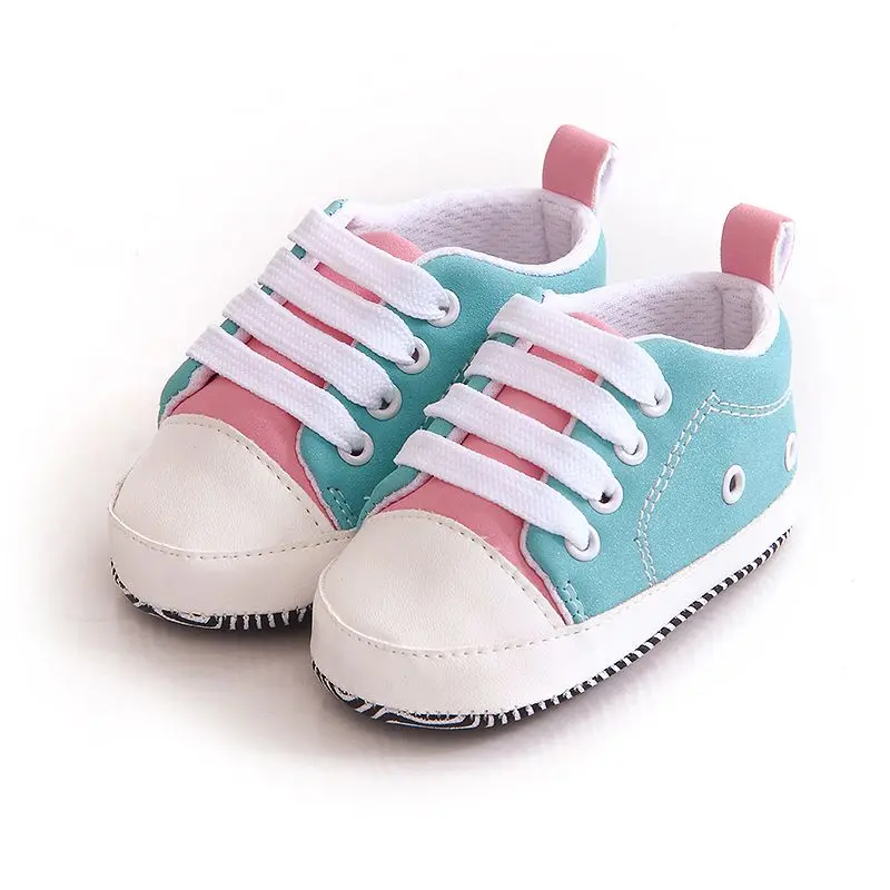 2017 Lovely Baby Sneakers Newborn Baby Crib Shoes Girls Toddler Laces