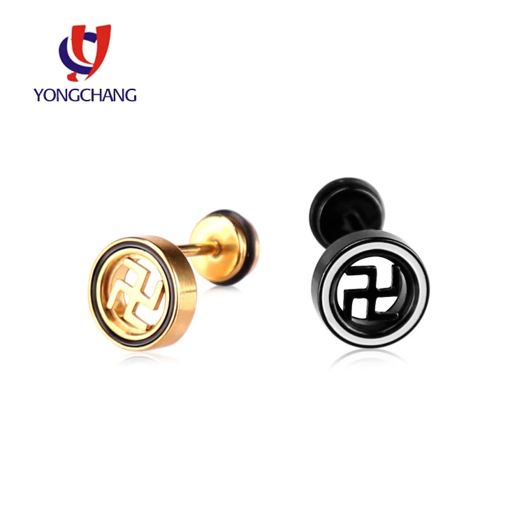 1 пара серьги гвоздики в виде буддистских персонажей|ear jewelry|ear stud goldear studs |
