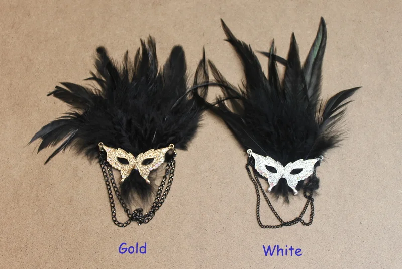 Шикарный маска черное перо брошь Pin Аксессуары 2016