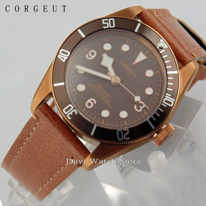 

Corgeut 41mm Coffee Bezel Sapphire Glass 20ATM Automatic Mens Watch