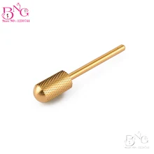 Nail Art Salon 1pc Golden Steel Carbide Material Manicure Pedicure Granding Nail Drill Bits Nail Art Accessory Tools