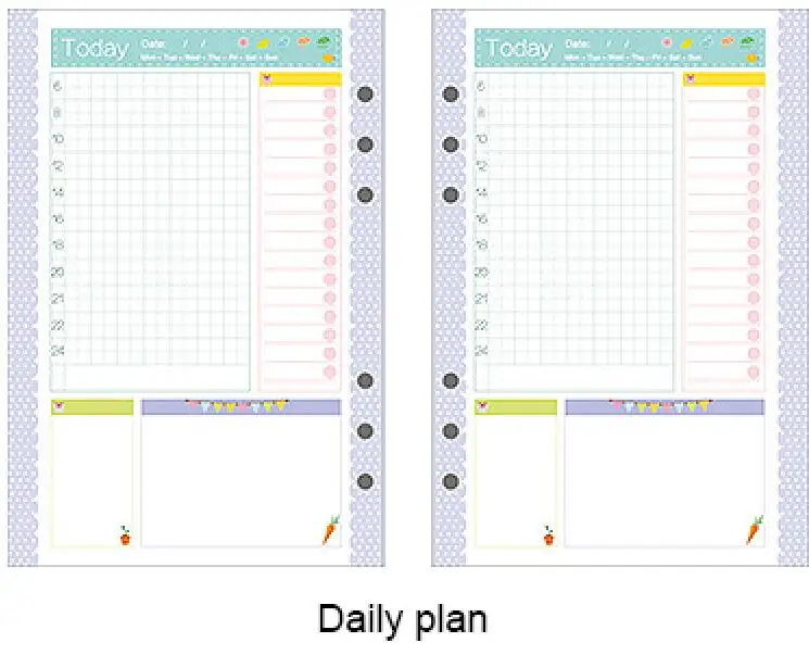 Новые печатные красочные стандартные A5 A6 планировщик бумажные наполнители. Бумага с вкладными листами наполнители - Цвет: daily plan