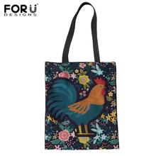 FORUDESIGNS/Ретро Сумки для покупок с цветочным принтом, сумки для хранения, женские сумки на плечо, Льняная сумка для овощей и фруктов