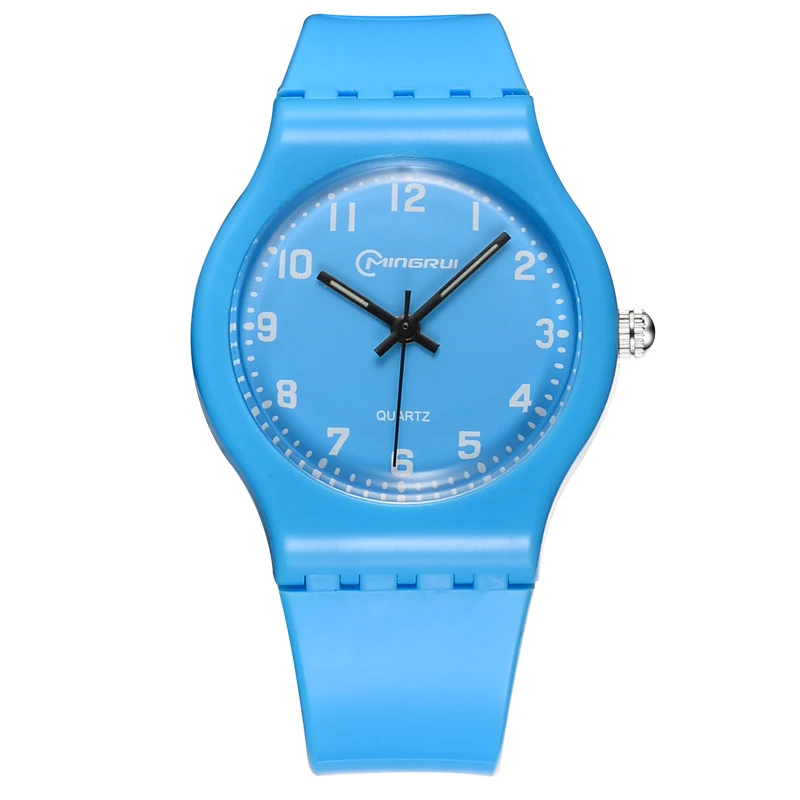 light blue Модные простые детские часы милые водонепроницаемые кварцевые наручные часы детские спортивные студенческие часы для мальчиков и девочек - Цвет: light blue