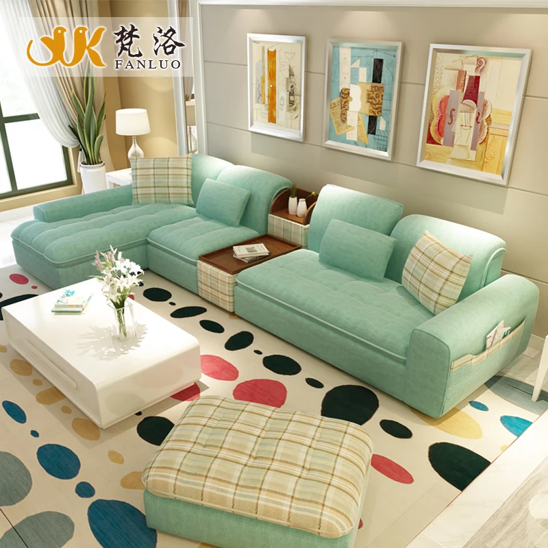 Online kopen wholesale l vormige sofa stof uit china l vormige ... Groen woonkamer banken