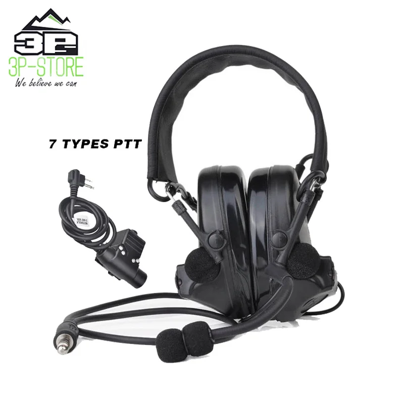 

WADSN Airsoft Headphones Comtac ii Headset Noise Reduction Military Radio and Peltor U94 PTT C2 Softair WZ041-BK+WZ113-KEN