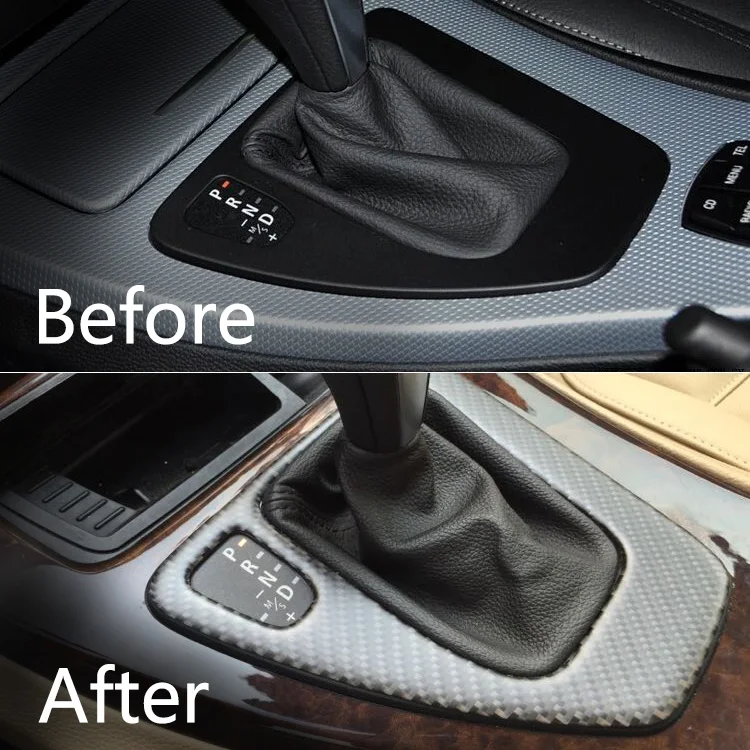 T-CARBON волокна Стиль панель коробки передач крышка декоративная наклейка для BMW E90