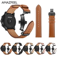 Leather Strap for Xiaomi Huami Amazfit PACE Stratos Smart Watch Bracelet for Xiaomi Amazfit Band Strap Metal buckle Leather Belt
