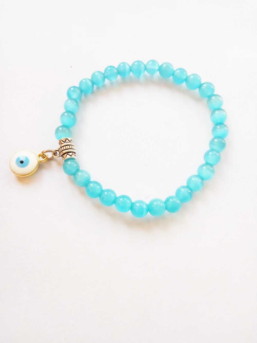 Handmade 6 MM Cat's Eye Bead Bracelet For Sale, Personalized Eye