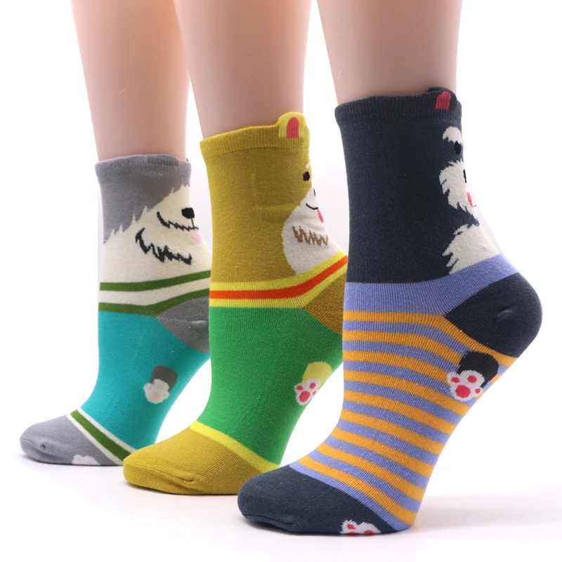 1/2/3pairs Cute Animal Socks for Women Men 3D Ears Dog Socks with Print Art Socks Winter Autumn Kawaii Socks Warm Sokken Meias