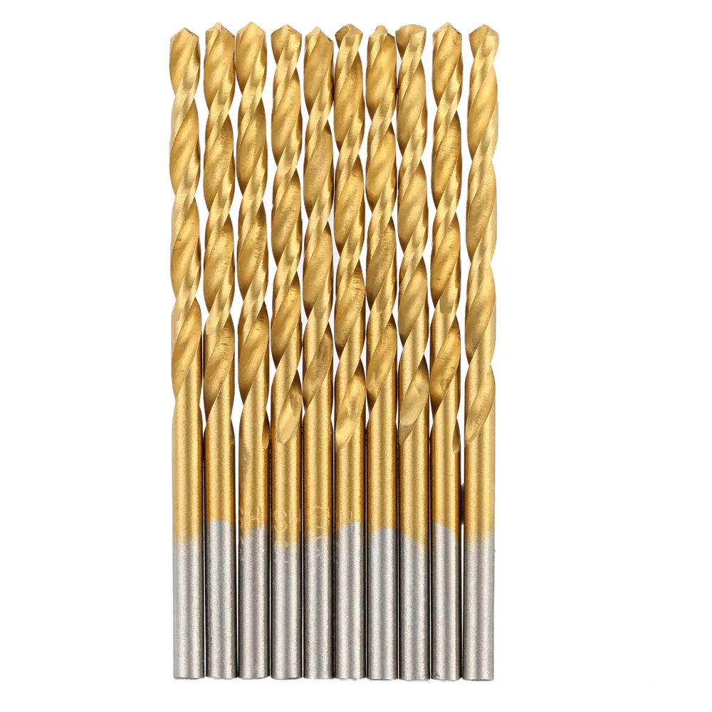 50Pcs Titanium Coated Drill Bits HSS High Speed Steel Drill Bits Set Tool High Quality Power Tools 1/1.5/2/2.5/3mm