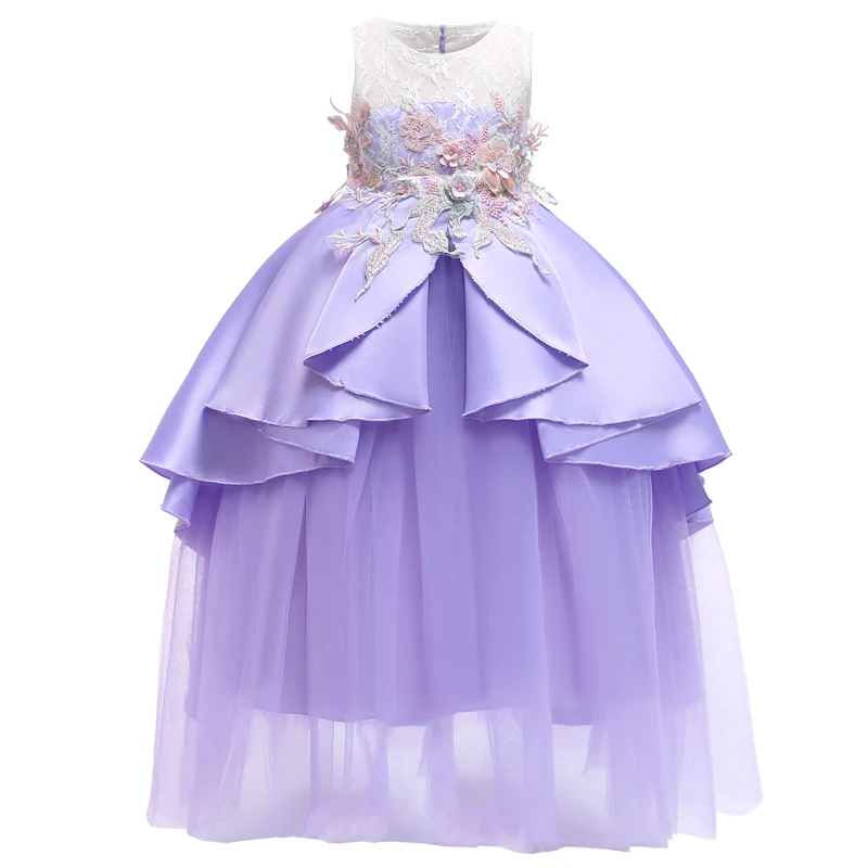 

Flower Girls Costumes Wedding Teenage Bridesmaid Evening Party Dress Kids Dresses For Girls Elegant Long Princess Dress Clothing