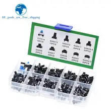 TZT 10 значений 180 шт. Тактильный кнопочный переключатель мини Мгновенный Такт Ассортимент Набор DIY