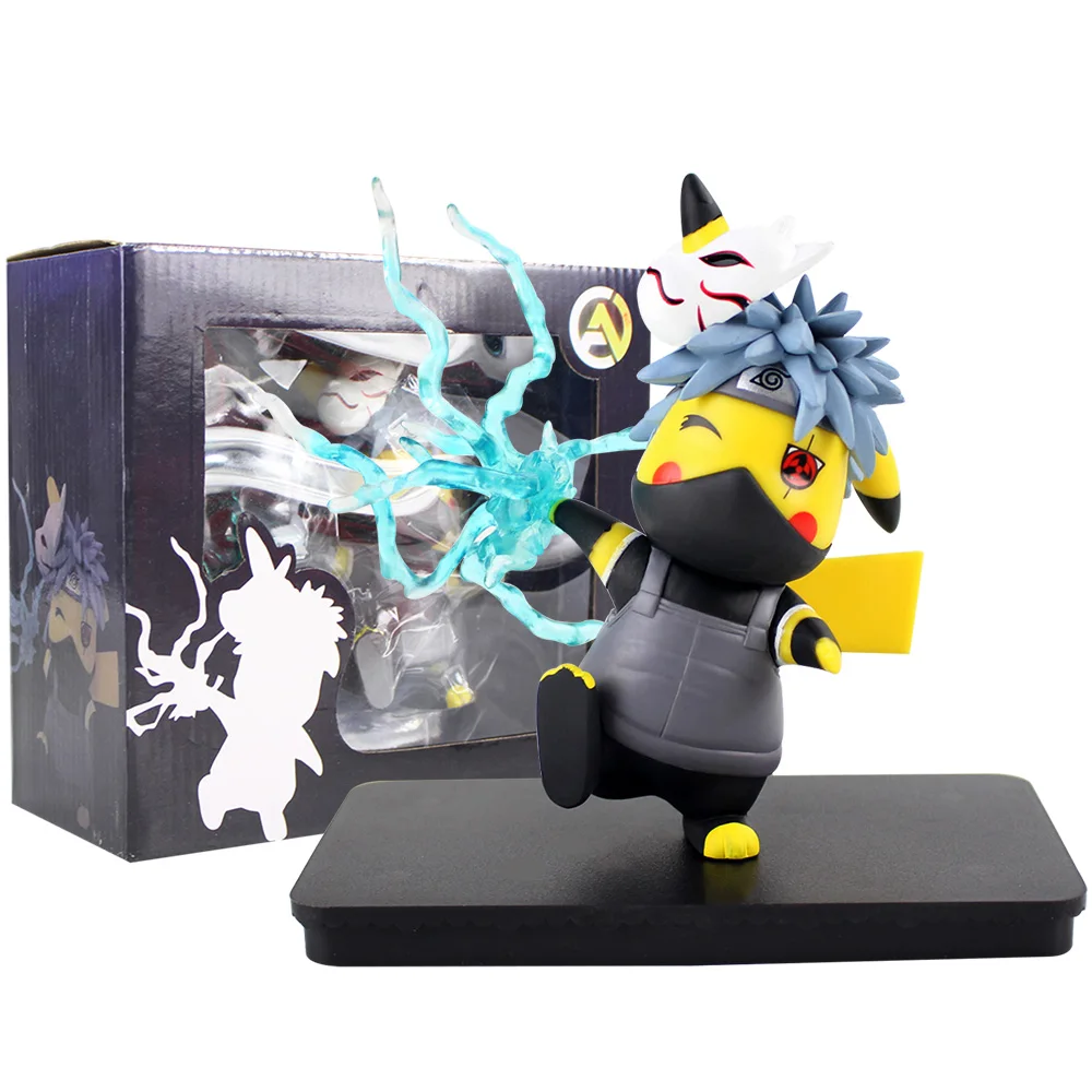 

13cm Pikachu cos Kakashi Hatake cosplay PVC Action Figure Collection Model Doll Toy Gift