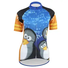 Чужой Спортивная мультфильм с рисунком пингвина полиэстер Велосипедная форма Для женщин летние быстросохнущая езда одежды Размеры XS до 5xl