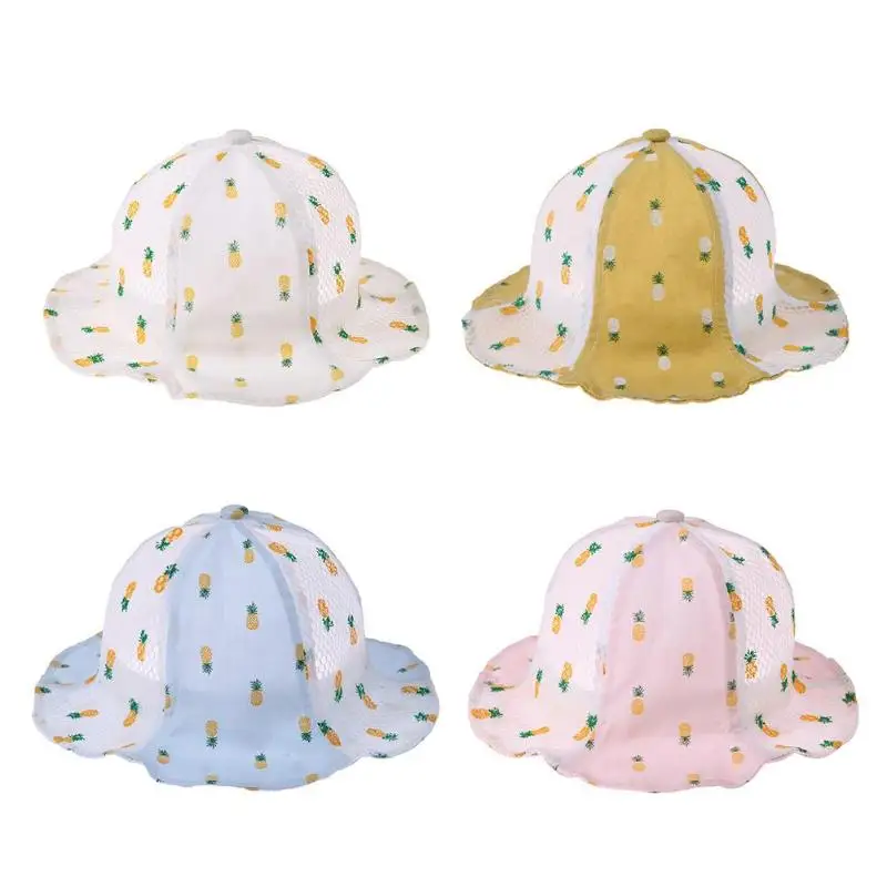 

Summer Baby Girls Sun Bucket Hats Cotton Pineapple Printed Neweborn Infant Princess Sun Caps Baby Accessories Baby Sun Hat