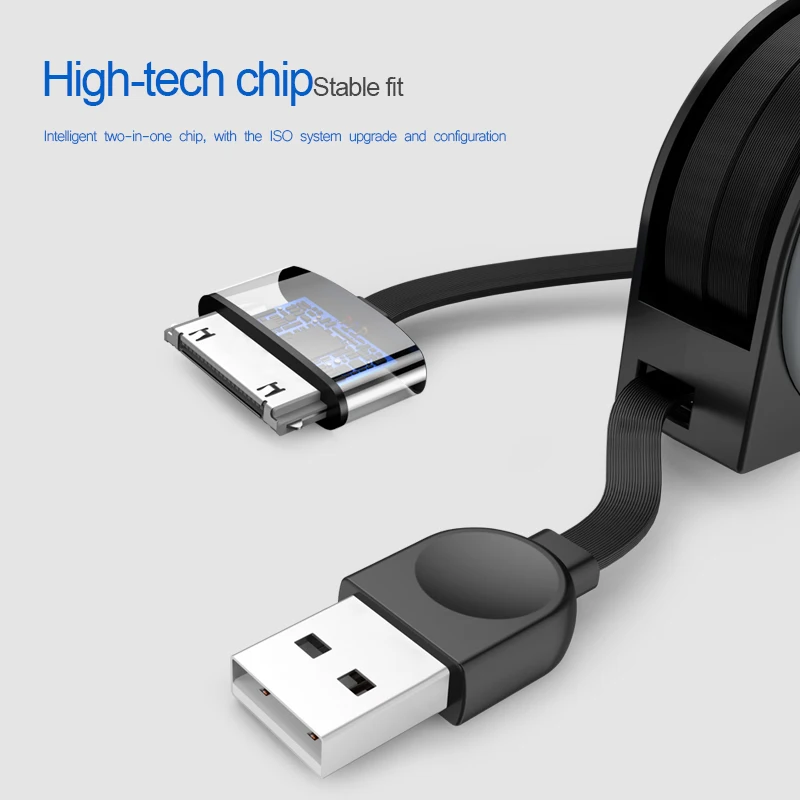 Usb кабель с откидной крышкой для IPhone зарядки 30pin IPad 1 2 3 IPod Nano Itouch адаптер|Кабели